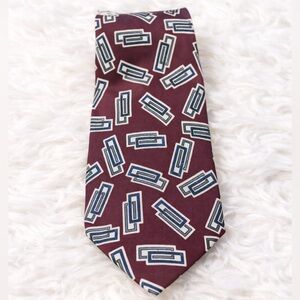 Men’s 100% Silk Patterned Tie | Burgundy | Like New